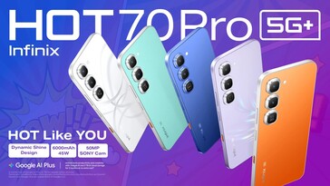 A Hot 70 Pro hatféle színben kapható