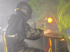 Az Instagram-felhasználó ryc._1216 olyan játékfelállást épített, amely lövéseket, esőt és szelet szimulál. (Kép forrása: ryc._1216 via Instagram)