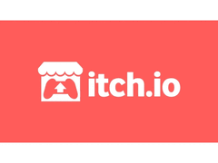 Az Itch.io logója piros háttér előtt. (Kép forrása: Itch.io)