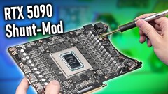 Moddolt RTX 5090 (kép forrása: der8auer YouTube csatorna)