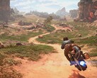 Egy kép, amely Kay Vess-t mutatja a gyorshajtón a Star Wars Outlaws című filmben.