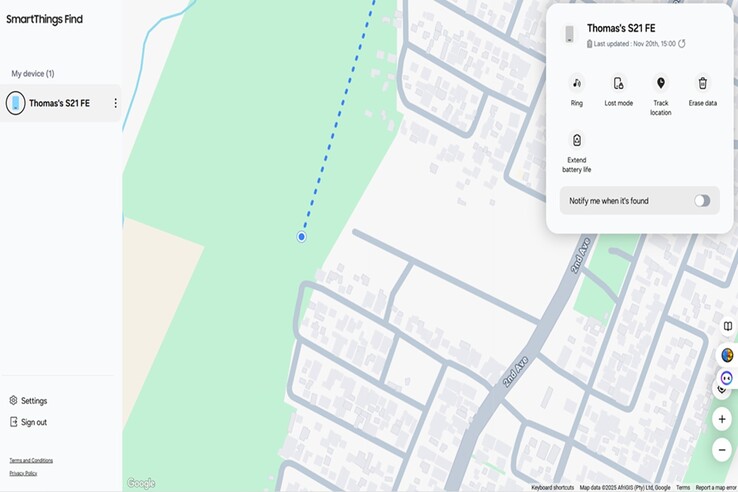 A Samsung offline keresése a közelben lévő Galaxy eszközök hálózatára támaszkodik, hogy névtelenül és biztonságosan továbbítsa a Bluetooth Low Energy jeleket. (Kép forrása: Notebookcheck - Darryl Linington)