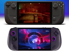 Steam Deck OLED (fent) és Lenovo Legion Go S (lent). (Kép forrása: Valve és Best Buy, szerk.)