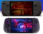 Steam Deck OLED (fent) és Lenovo Legion Go S (lent). (Kép forrása: Valve és Best Buy, szerk.)
