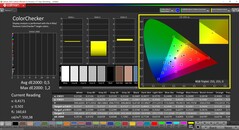 CalMAN ColorChecker (profil: sRGB, cél színtér: sRGB)
