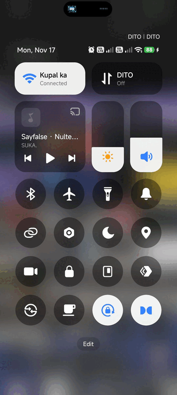 Átalakított Gyorsbeállítások panel. (Kép forrása: u/Square-Opportunity48 via Reddit)