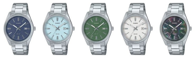 Balról jobbra: Casio MTP-1302DA-2A1V, MTP-1302DA-2A2V, MTP-1302DA-3AV, MTP-1302DA-7AV és MTP-1302DS-1AV órák. (Kép forrása: Casio)
