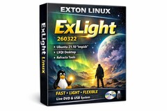 Exton Linux ExLight 260322 indult számos frissítéssel, beleértve az Enlightenment 0.27.1 és Calamares 3.3.14-1 frissítéseket