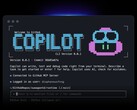 A GitHub Copilot CLI-felülete egy terminálablakban fut.