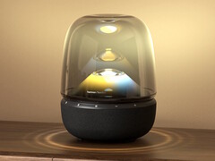 A Harman Kardon Aura Studio 5 Bluetooth hangszóró 360 fokos hang- és fényviszonyokat vetít ki. (Kép forrása: Harman Kardon Japan)