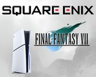 Square Enix és Final Fantasy 7 logók a PS5 mellett (Kép forrása: Square Enix, Sony PlayStation)