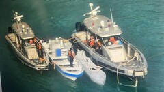 A Starlink által irányított kábítószeres tengeri drón a Karib-tenger partjainál. (Kép forrása: Armada de Colombia)