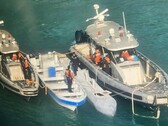 A Starlink által irányított kábítószeres tengeri drón a Karib-tenger partjainál. (Kép forrása: Armada de Colombia)