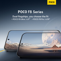 A Poco F8 Pro sokkal kisebb lesz, mint a Poco F8 Ultra. (Kép forrása: Xiaomi)