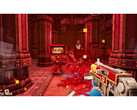 A Warhammer 40,000: Boltgun - Words of Vengeance játékmenetét bemutató gameplay screenshot, amely a gépelésen alapuló játékmenetet mutatja be. (Kép forrása: Steam)