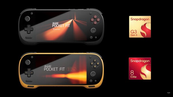 A Konkr Pocket Fit Snapdragon G3 Gen 3, míg a Pocket Fit Elite Snapdragon 8 Elite processzorral rendelkezik majd. (Kép forrása: Ayaneo)