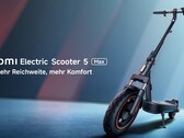A Xiaomi Electric Scooter 5 Max akár 60 km-t (~ 37 mérföldet) is képes megtenni egyetlen feltöltéssel (Kép forrása: Xiaomi)