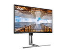 Az AOC U27U3X (a képen) két HDMI 2.1 porttal, DisplayPort 1.4 porttal, USB-C porttal (90W PD) és USB 3.2 Gen1 porttal rendelkezik. (Kép forrása: AOC)