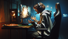 Egy játékos dühösen kilép. (Kép forrása: Notebookcheck via Dall-e 3)