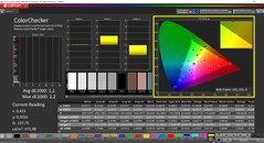 CalMAN ColorChecker (profil: sRGB, cél színtér: sRGB)