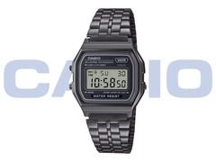 A Casio Vintage A158WETB-1A (a képen) fekete krómozott tokkal rendelkezik. (Kép forrása: Casio)