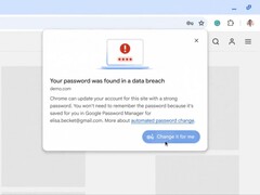 A Chrome automatikus jelszóváltoztatót kap, ha adatvesztést észlel. (Kép forrása: Google)