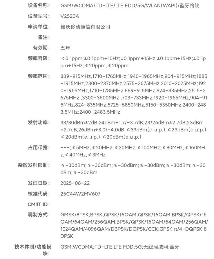 Az "iQoo Neo11-sorozatú" készülék minősítést kap Kínában. (Forrás: Digital Chat Station via Weibo)