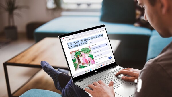 Az Acer Chromebook Plus Spin egy OceanGlass érintőpaddal rendelkezik. (Kép forrása: Acer)
