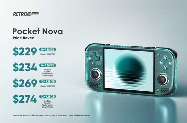 A Retroid Pocket Nova két kivitelben és hét színben kapható.