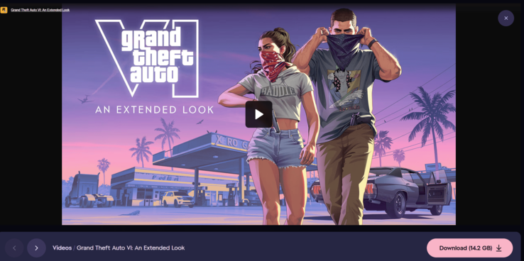 A GTA 6 26 perces Extended Look játékmenet-videója már elérhető 14,2 GB-os közvetlen letöltésként.