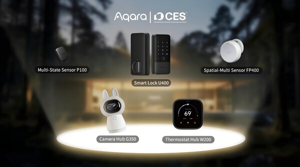 Aqara CES 2026 okosotthon eszközök, köztük a Smart Lock U400 (Kép forrása: Aqara PR)