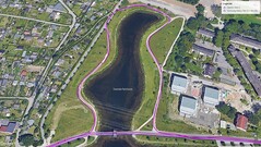 GNSS tesztút: útvonal egy tó körül