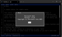 A Microsoft Edit for 64-bit Windows lehetővé teszi a parancssori felhasználók számára a szöveges fájlok egyszerű szerkesztését. (Kép forrása: Microsoft)