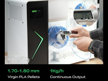 Az újrahasznosított szál vastagsága az M1-en keresztül.