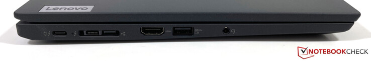 Left side: 2x USB-C w/ Thunderbolt 4 (USB 4, 40 Gbps, PowerDelivery 3.0, DisplayPort 1.4a), Ethernet Extension, HDMI 2.0, USB-A 3.2 Gen.1, 3.5 mm stereo jack