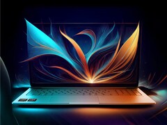 Egy AMD Ryzen AI 400 sorozatú processzorral működő laptop művészi ábrázolása.