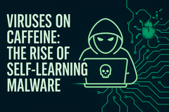 Hacker illusztráció malware áramköri tervvel (Kép forrása: AI-generated concept art)