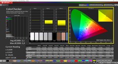 CalMAN ColorChecker (profil: AdobeRGB, cél színtér: AdobeRGB)