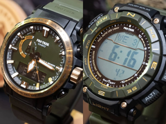 A képen látható Casio Pro Trek PRW-61ANS-3 (balra) és PRG-340ANS-3 (jobbra). (A kép forrása: @geesgshock az Instagramon)