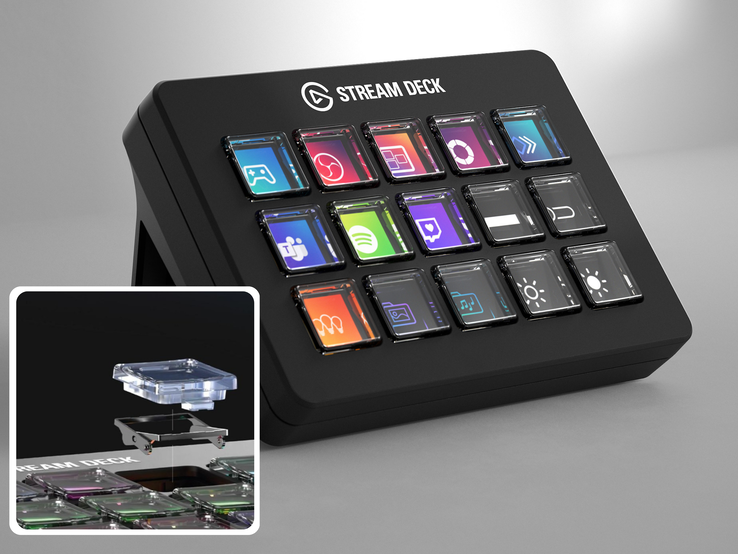 Az ollós-kapcsolós Stream Deck (a képen) ugyanannyiért kapható, mint a klasszikus változat. (Kép forrása: Elgato)