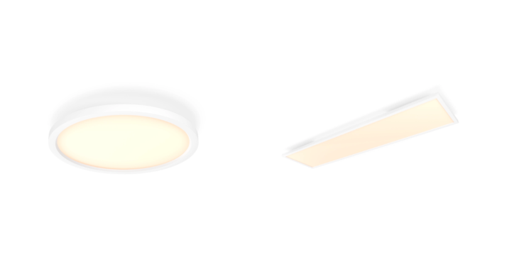 A Philips Hue Aurelle Panel Round (balra) és Rectangle (jobbra). (Kép forrása: Philips Hue)