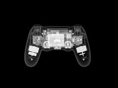 Egy PlayStation 3 vezérlő röntgenfelvétele, amelyen a belső alkatrészek láthatóak