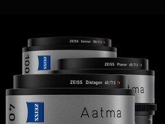 Zeiss Aatma teljes képkockás T1.5 mozi elsődleges objektívek, amelyek több fókusztávolságot mutatnak, beleértve a 40mm, 65mm és 100mm-es modelleket is