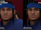 Vizuális különbség a karakterek megjelenítésében az NBA 2K27-ben DLSS 5 használatával és anélkül.