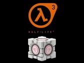 Az alábbi képen látható a Dbrand súlyozott Companion Cube a Half-Life 3 logója mellett