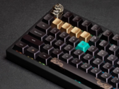Keychron Black Myth Wukong vezeték nélküli mechanikus billentyűzet felülnézetből, a kézműves menekülő billentyű és az akcentus billentyűzetek bemutatásával