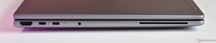 bal oldalon: HDMI, 2x Thunderbolt 4, 3,5 mm-es audio, intelligenskártya-olvasó