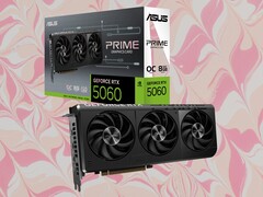 Az Asus Prime GeForce RTX 5060 egy túlhajtott modell, amelynek boost órajelét 2595 MHz-re emelték. (Kép forrása: Asus, Unsplash, szerkesztve)