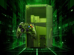 Az Xbox Series X 25. évfordulós konzol látható a képen