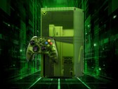 Az Xbox Series X 25. évfordulós konzol látható a képen